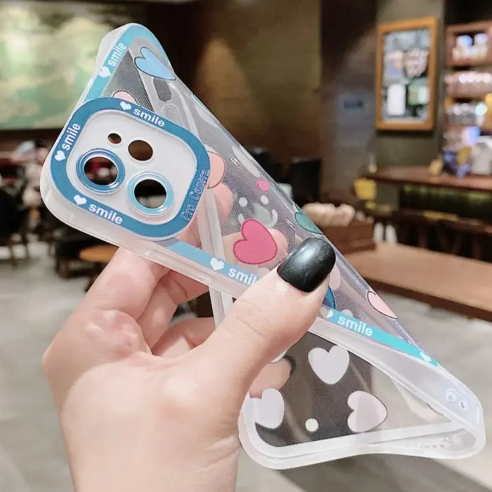Brand new Apple IPhone 14 Pro Max Happy heart 🩷🩵💜 Silicone Phone case